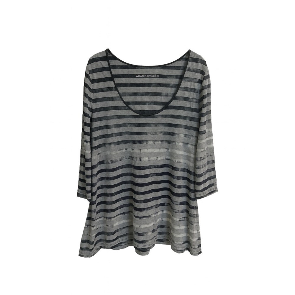 Calvin Klein Top Blue Striped Long Sleeve Pullover Size M